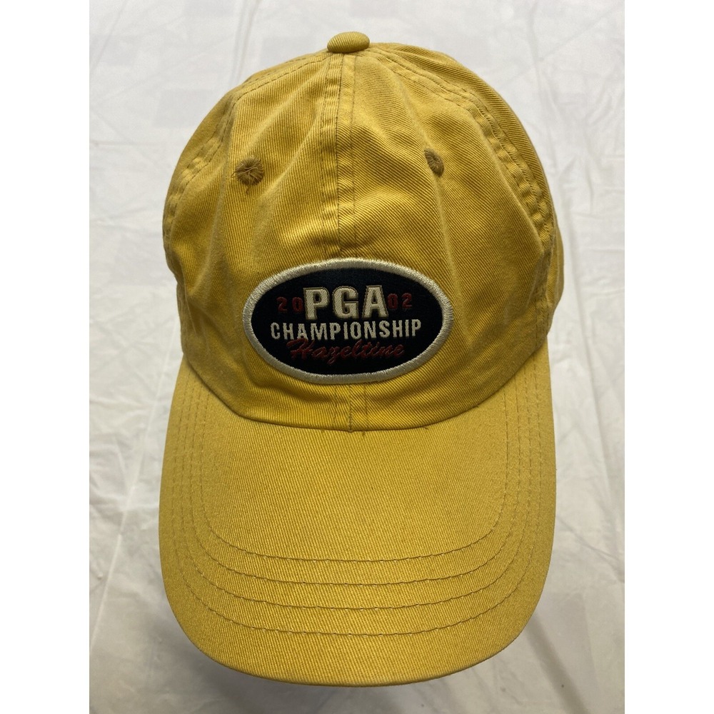 Vintage 2002 Hazeltine PGA Championship Adjustable Hat Baseball Cap Yellow